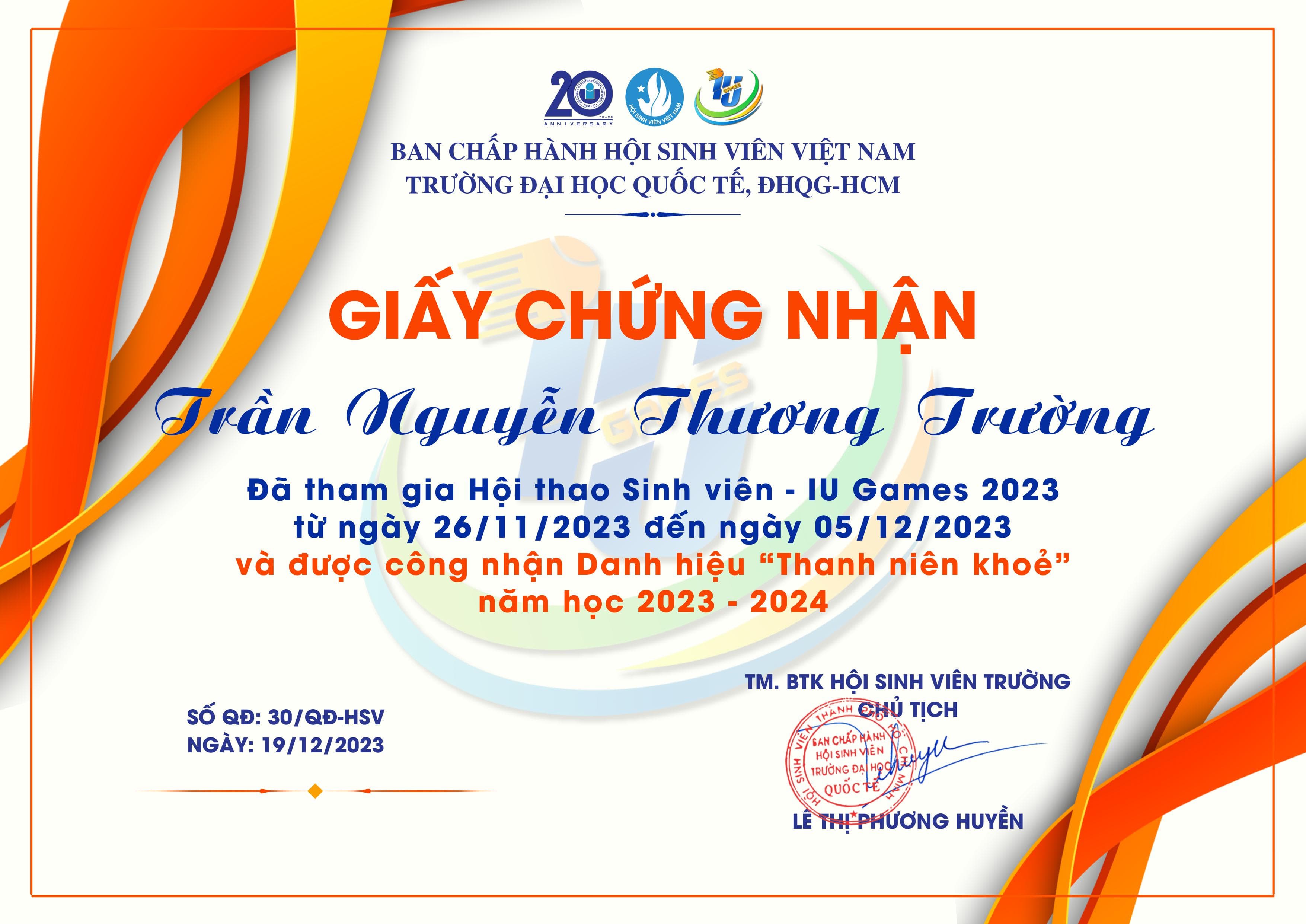 Title of healthy youth 2023-2024